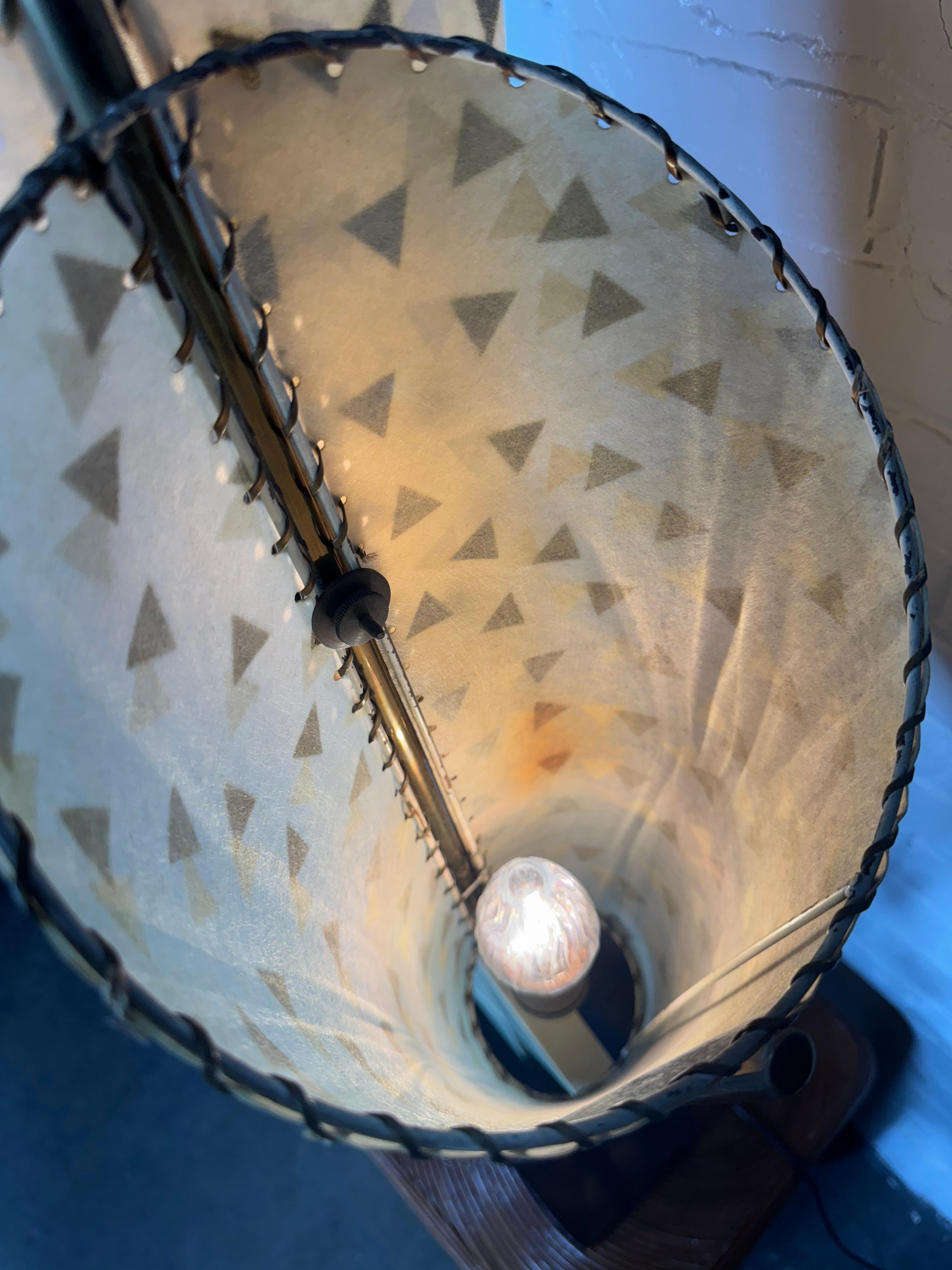 Classic Modernist Double -cone parchment shade lamp by Majestic Lamp Co. For Sale 7