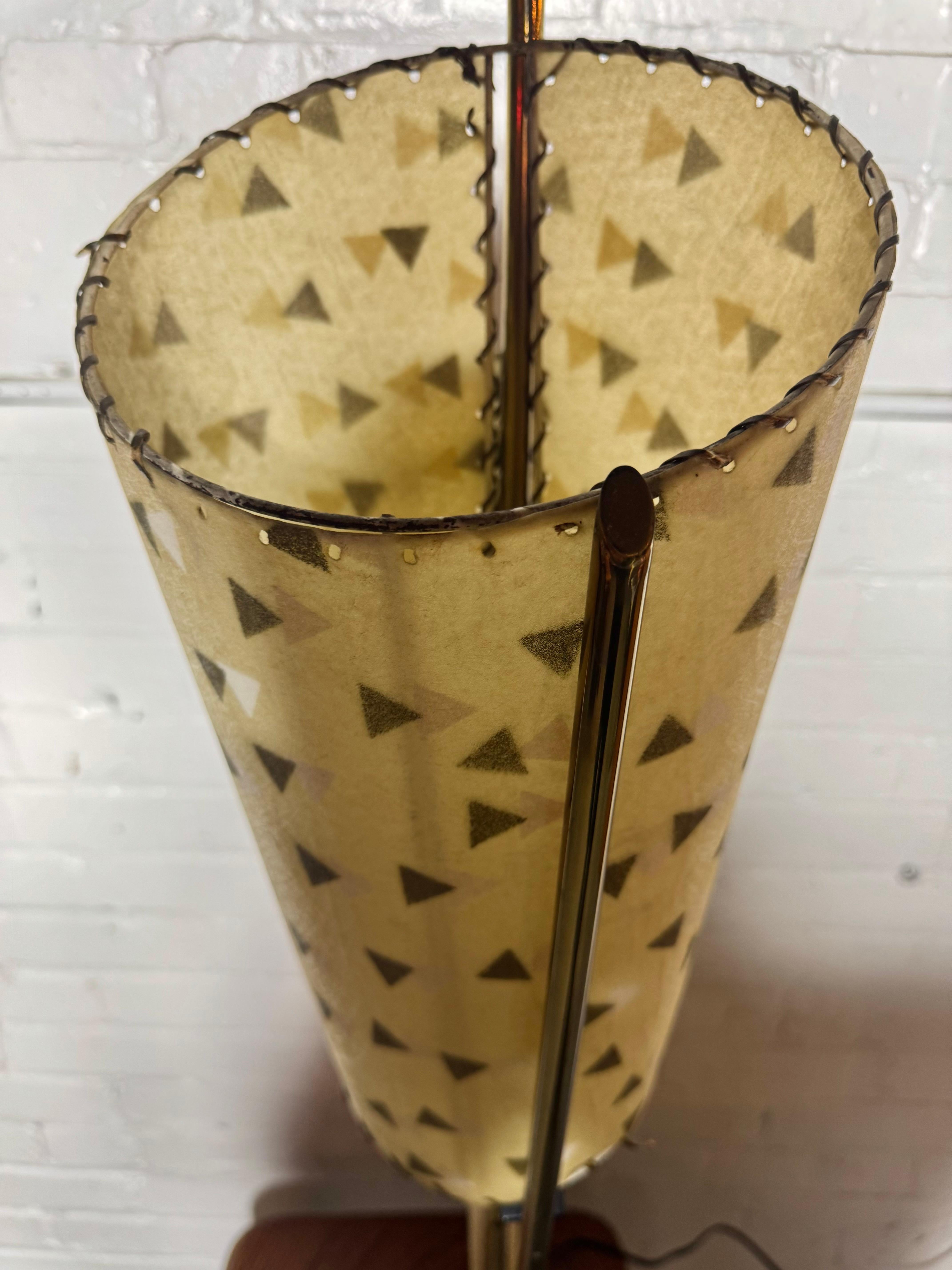 Mid-20th Century Classic Modernist Double -cone parchment shade lamp by Majestic Lamp Co. For Sale