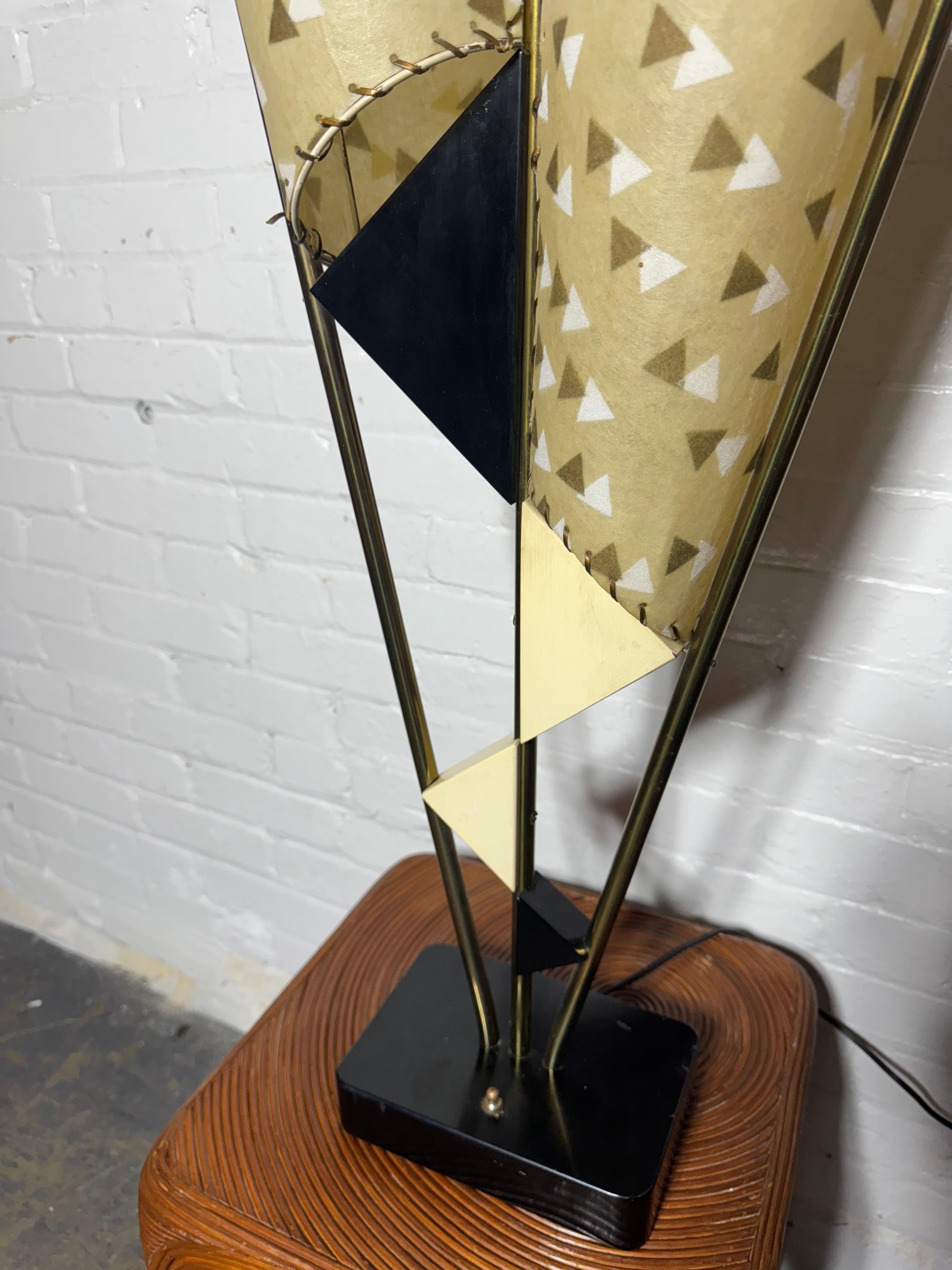 Classic Modernist Double -cone parchment shade lamp by Majestic Lamp Co. For Sale 1