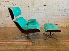 Classic Modernist Eames Style Lounge Chair and Ottoman by Plycraft