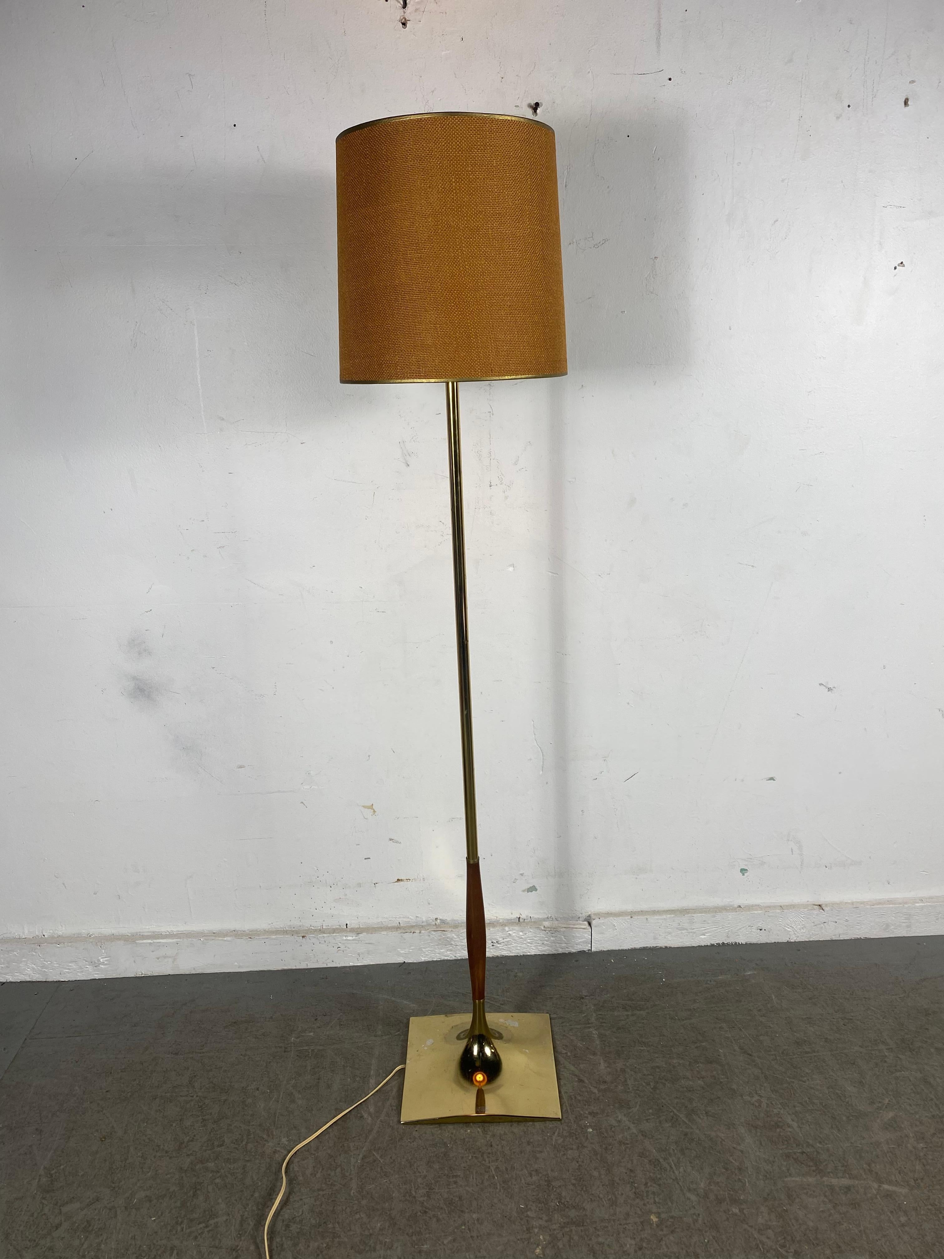 Brushed Classic Modernist Floor Lamp by Laurel Lamp Company For Sale