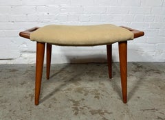 Classic Modernist Hans Wegner Style 'PAPA BEAR" Ottoman / Foot Stool