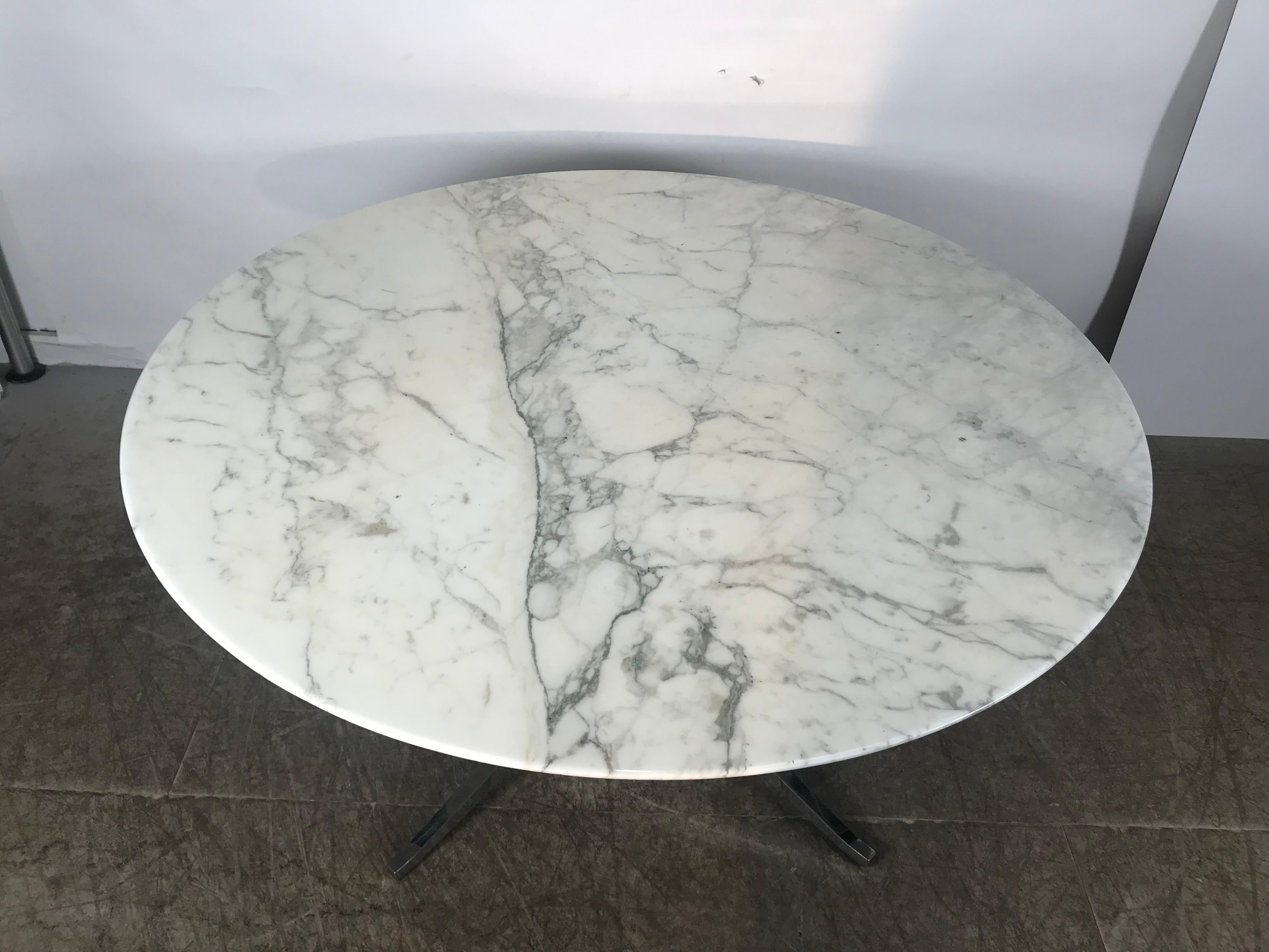 Classic Modernist Marble-Top Dining Table by Florence Knoll for Knoll New York 3