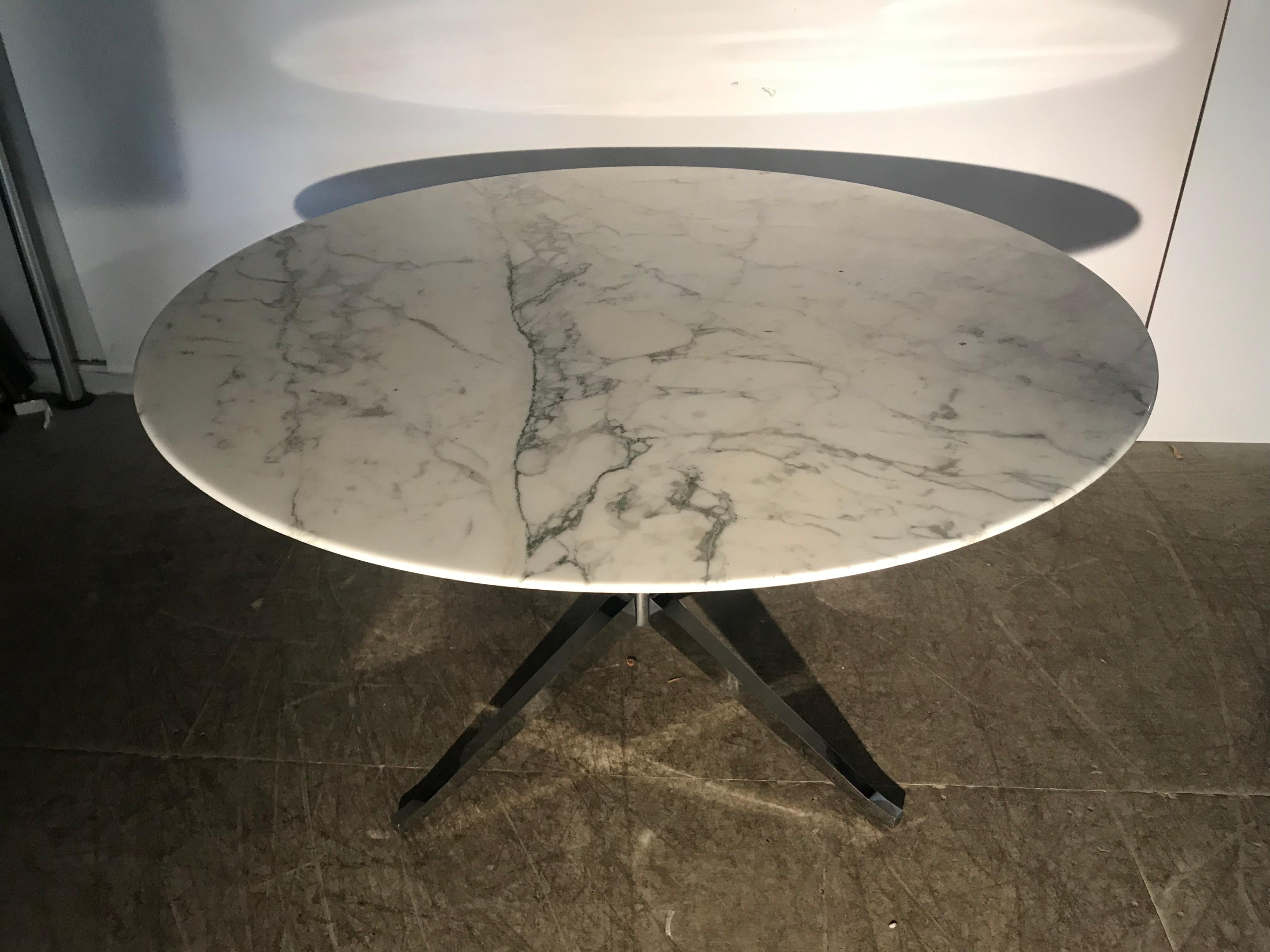 Classic Modernist Marble-Top Dining Table by Florence Knoll for Knoll New York 4