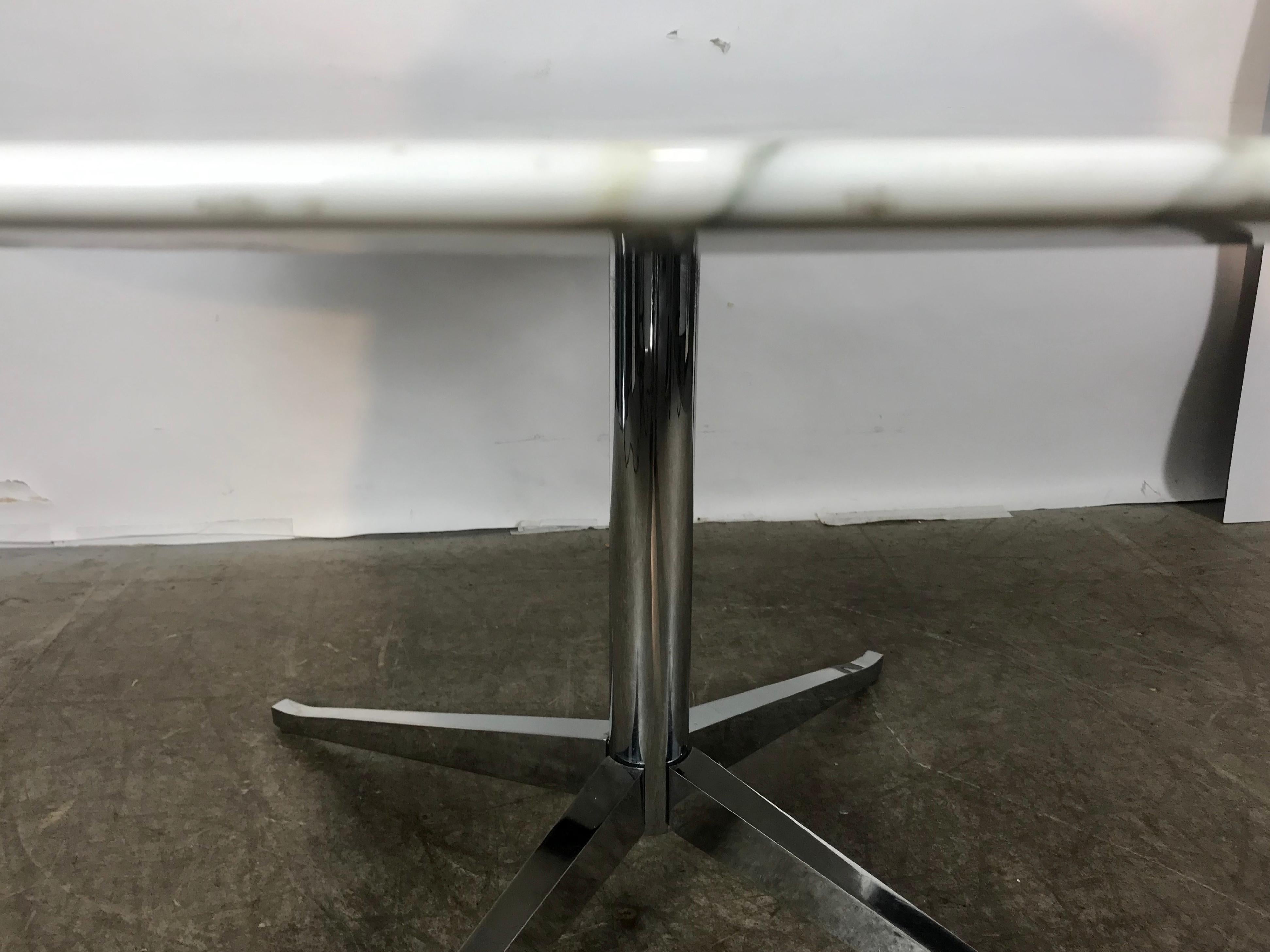 Steel Classic Modernist Marble-Top Dining Table by Florence Knoll for Knoll New York