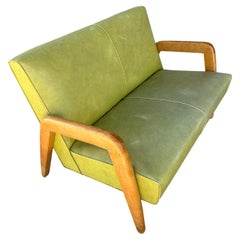 Classic Modernist Sculpted Settee Sofa by Russel Wright for Thonet