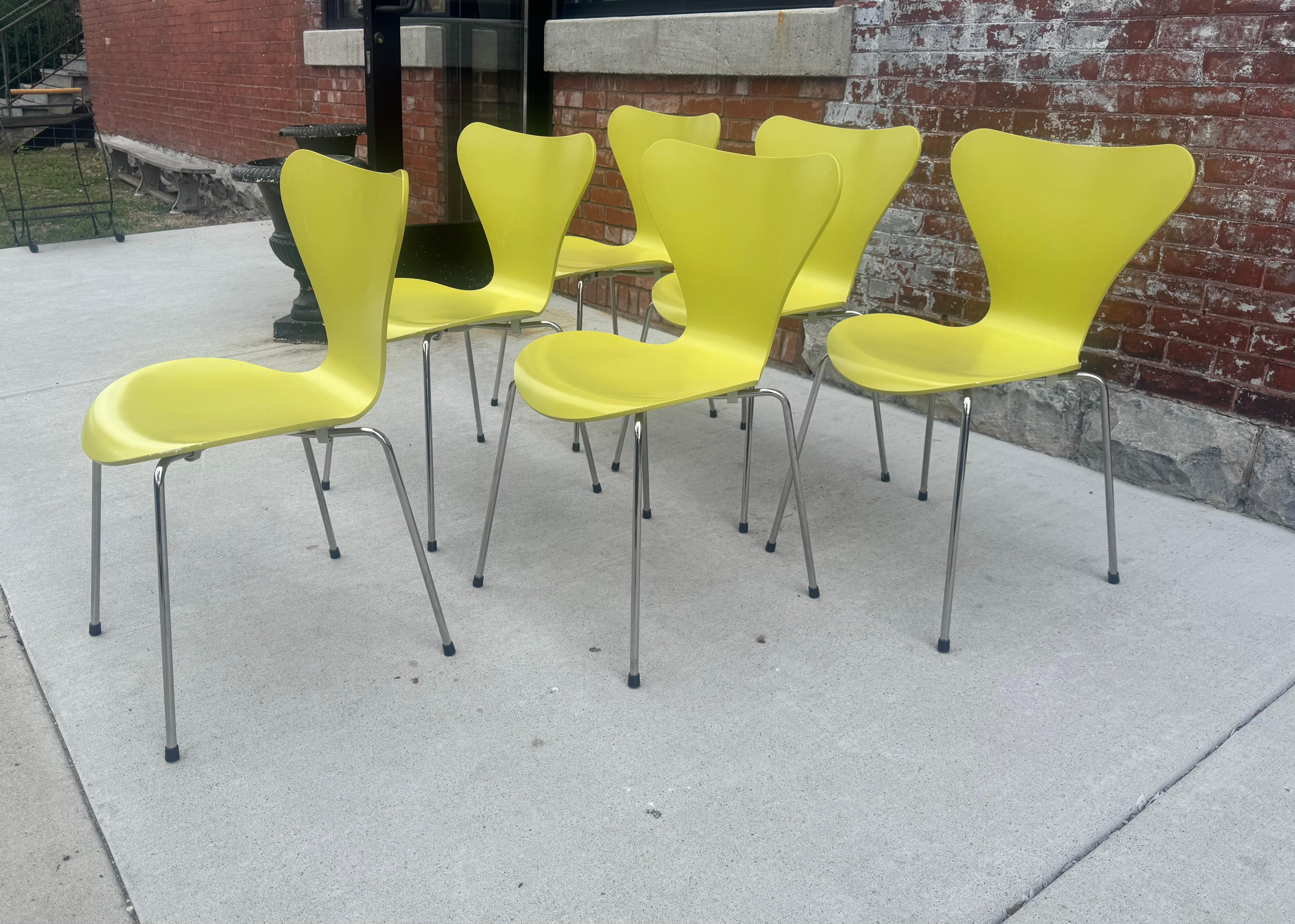 Chrome Classic Modernist Series 7 Chairs by Arne Jacobsen for Fritz Hansen, set 6 en vente