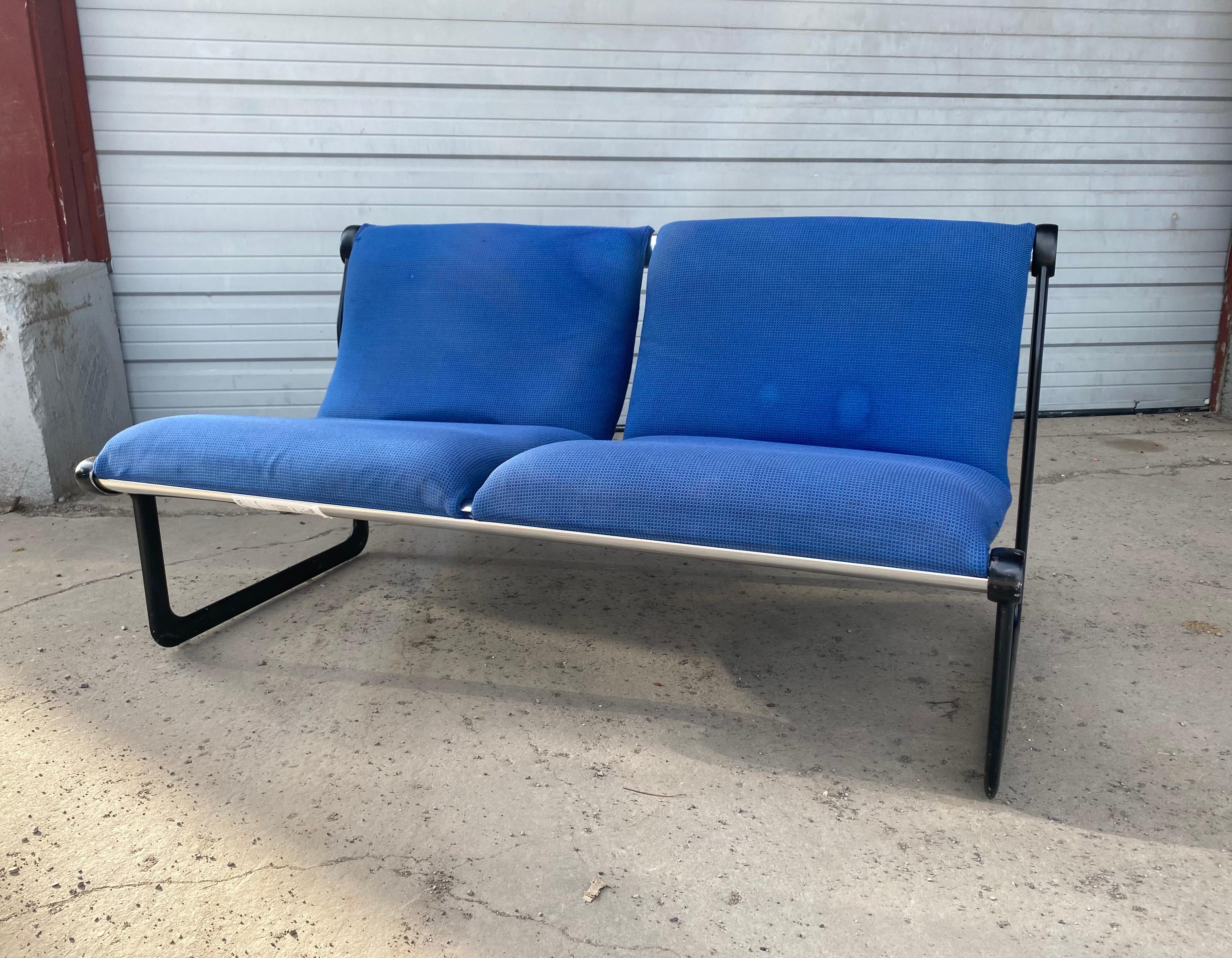 Mid-Century Modern Classic Modernist Two-Seat Sling Sofa by Hannah Morrison for Knoll