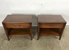 Classic Modernist Walnut Night Stands by Broyhill Premier