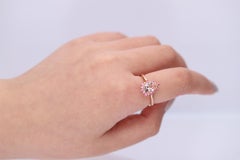 Classic Morganite and Pink sapphire with Round-Cut Diamond 14k Rose Gold Ring