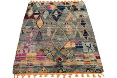 Classic Moroccan Style Rug in Gray, Multicolor Tribal Pattern by Rug & Kilim