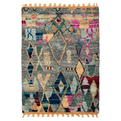 Classic Moroccan Style Rug in Gray, Multicolor Tribal Pattern by Rug & Kilim