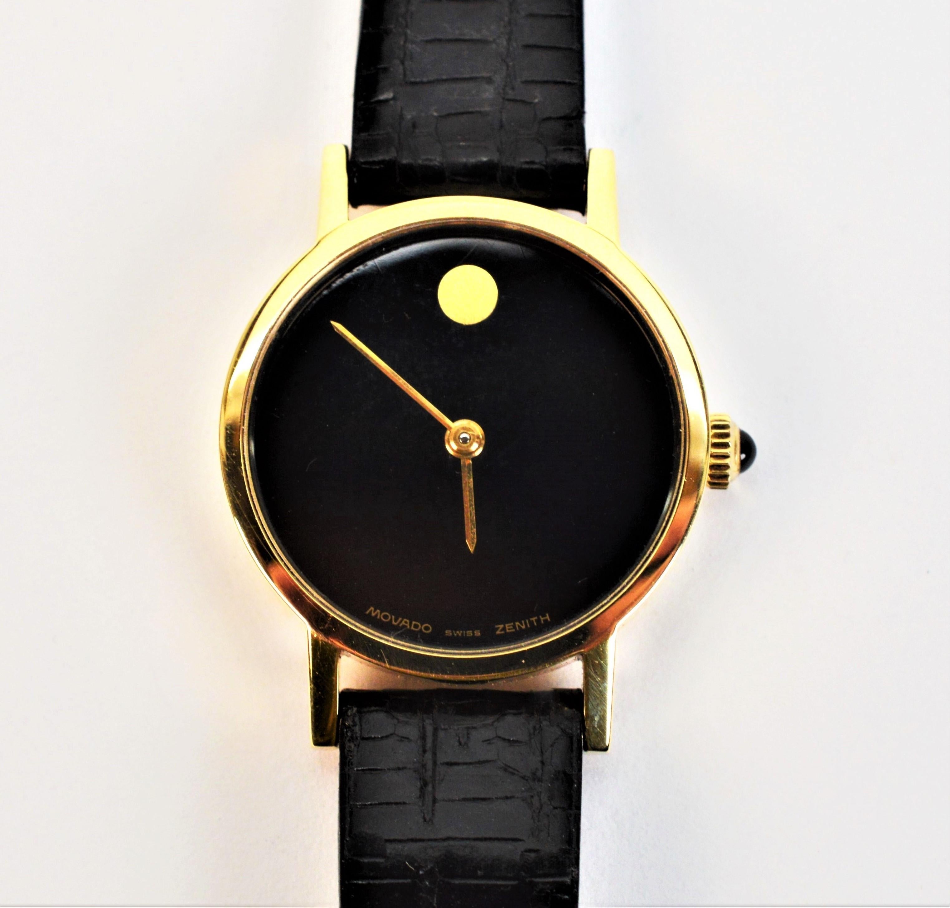 Classic Movado Museum 14 Karat Gelbgold Damen-Armbanduhr 6