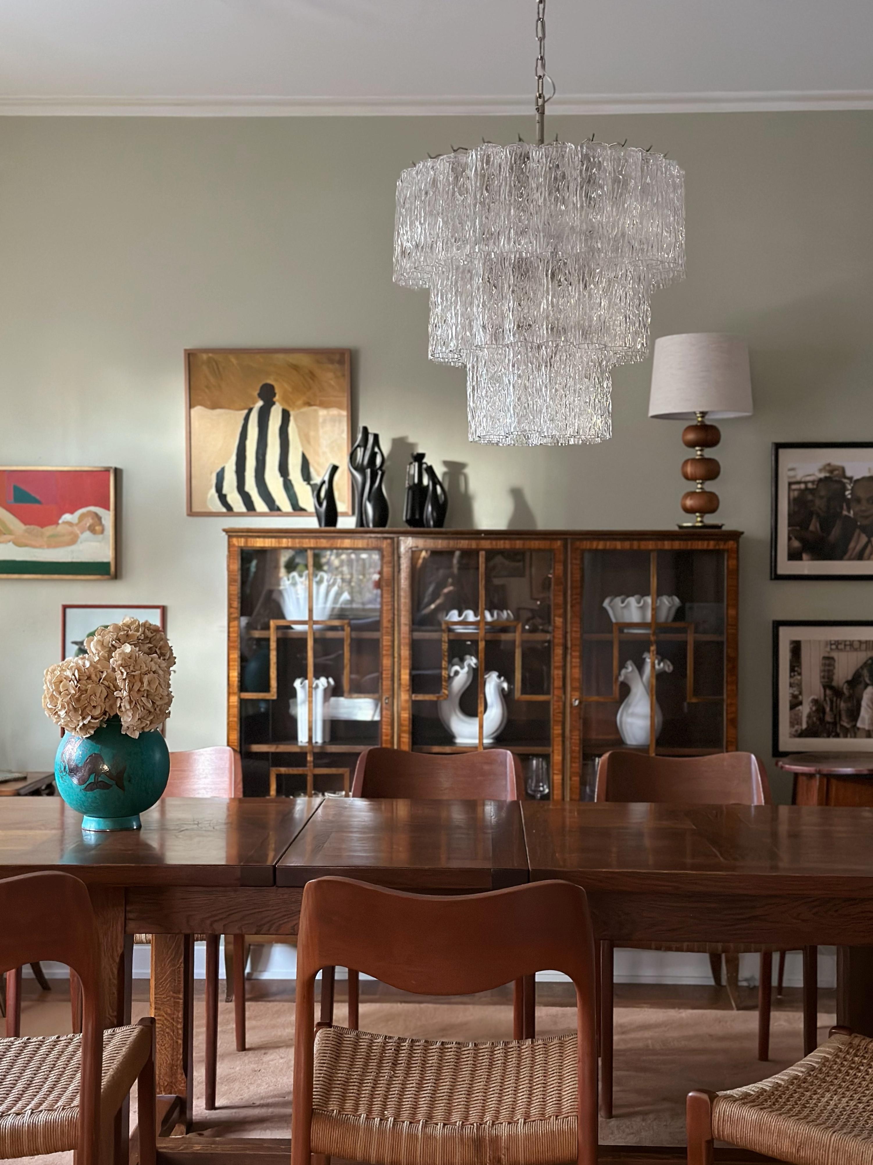 Mid-Century moderno Lampadario classico di Murano nello stile di Venini in vendita