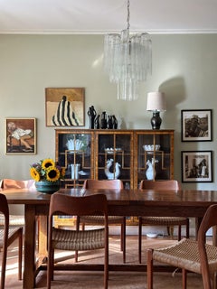 Lampadario classico di Murano nello stile di Venini. Dimensioni medio-piccole.