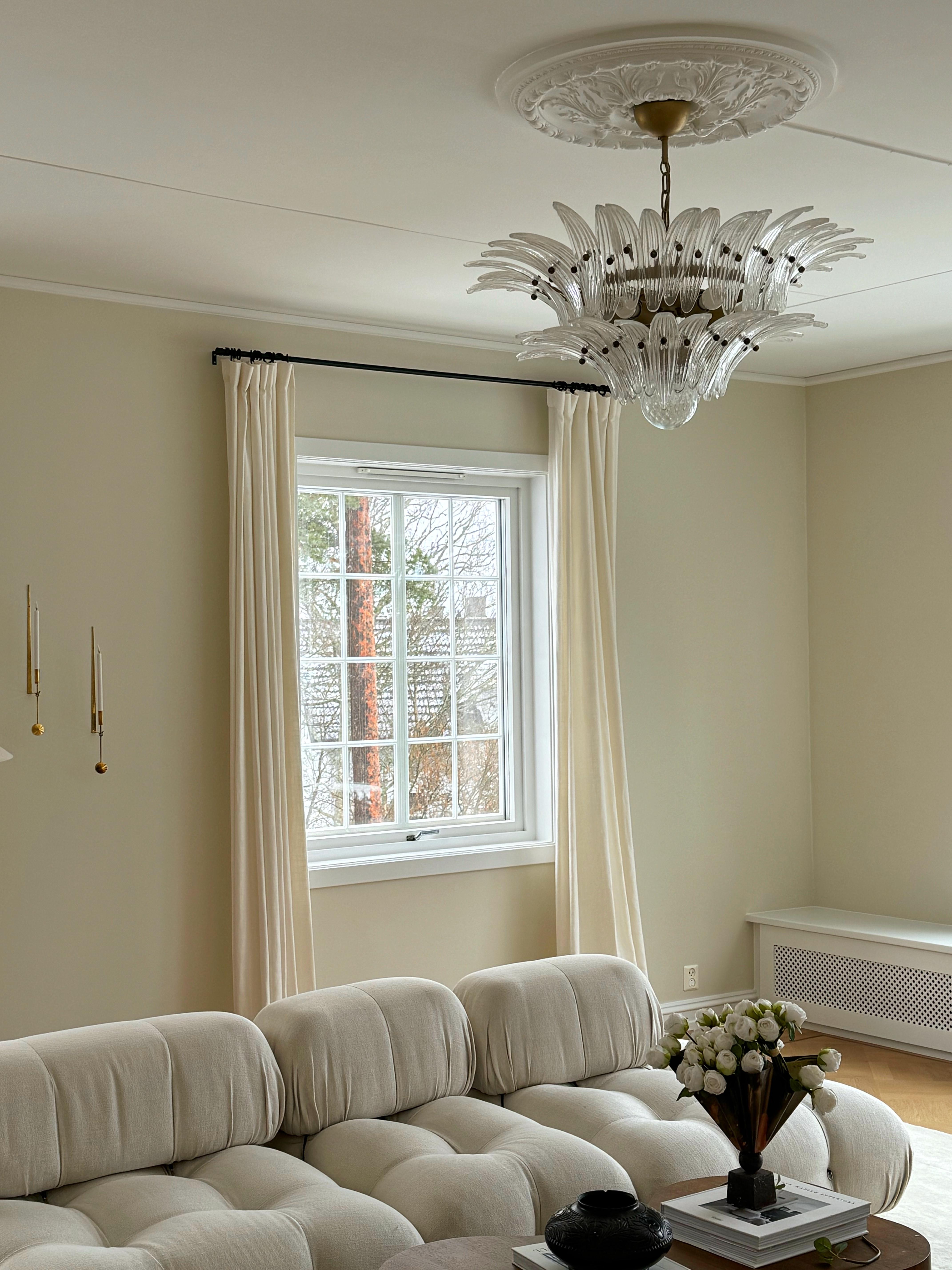 Classic Murano Chandelier PALMA 2-tier Feather prisms For Sale 1