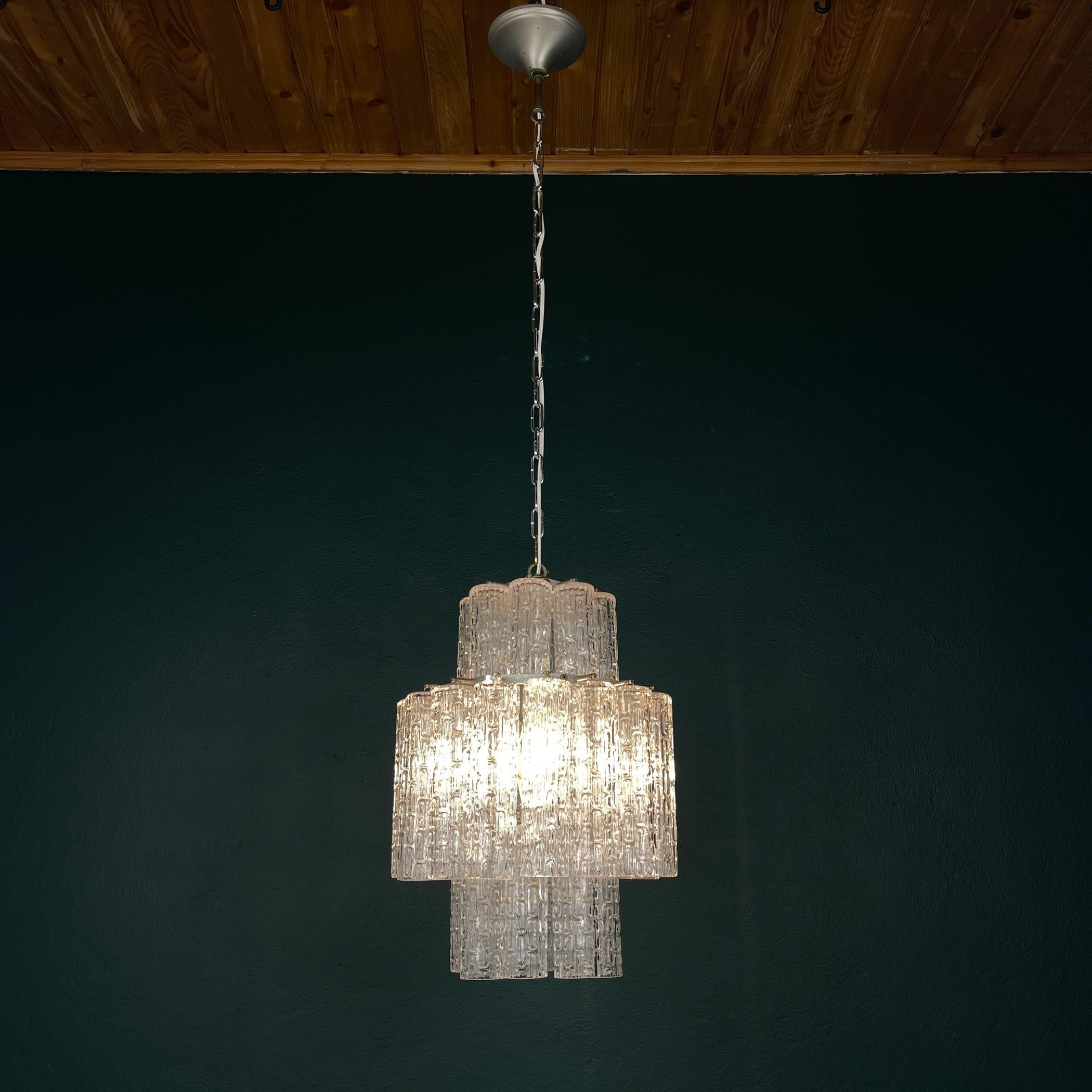 Classic Murano chandelier Tronchi by Venini, Italy 1960s en venta 3