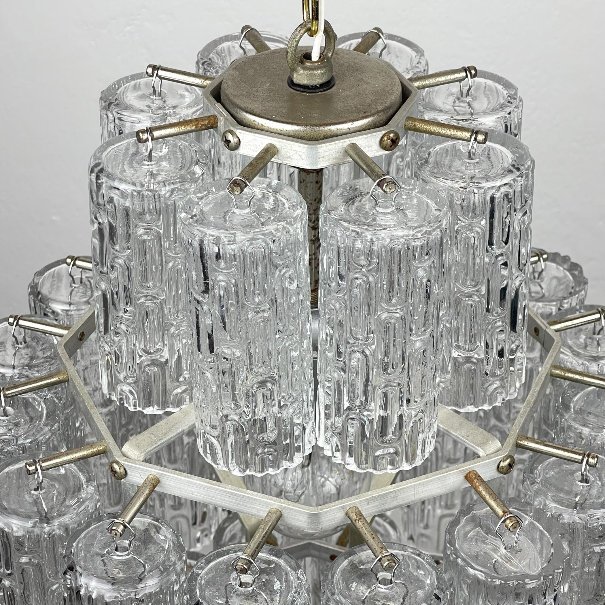 Classic Murano chandelier Tronchi by Venini, Italy 1960s en venta 5
