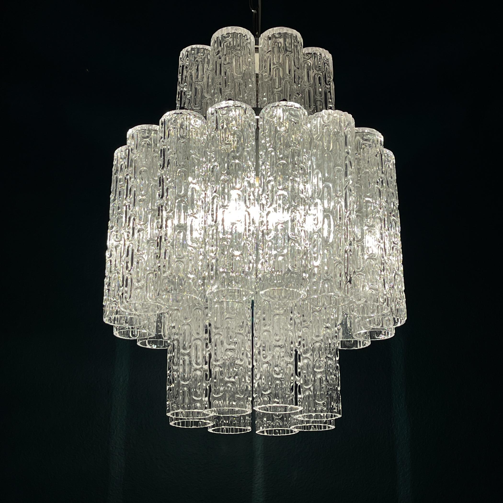 Classic Murano chandelier Tronchi by Venini, Italy 1960s en venta 7