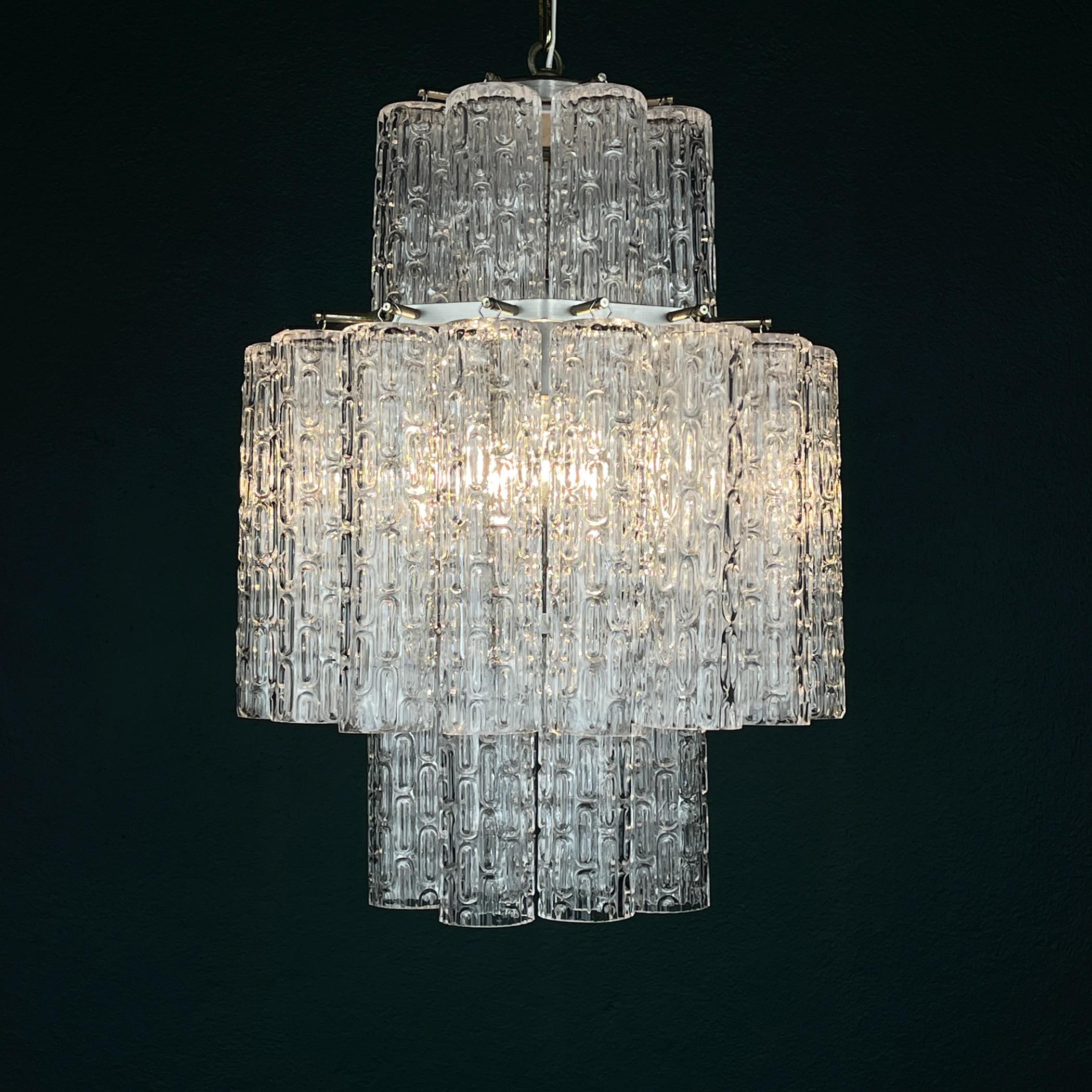 Classic Murano chandelier Tronchi by Venini, Italy 1960s en venta 8