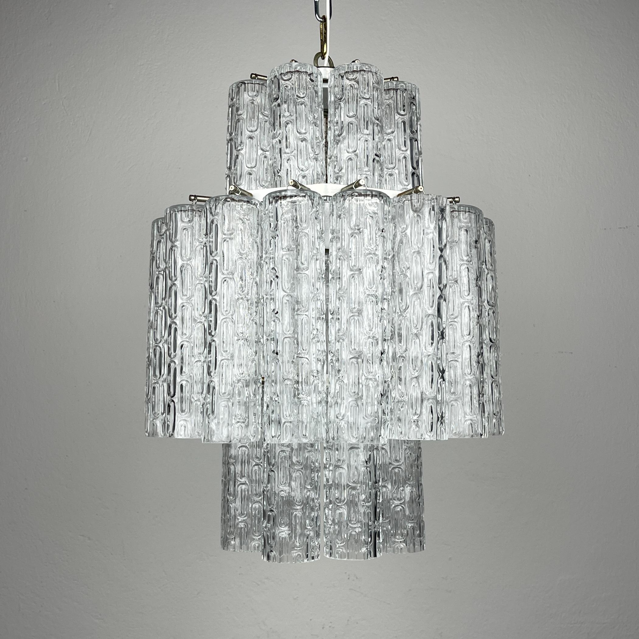 Classic Murano chandelier Tronchi by Venini, Italy 1960s en venta 9