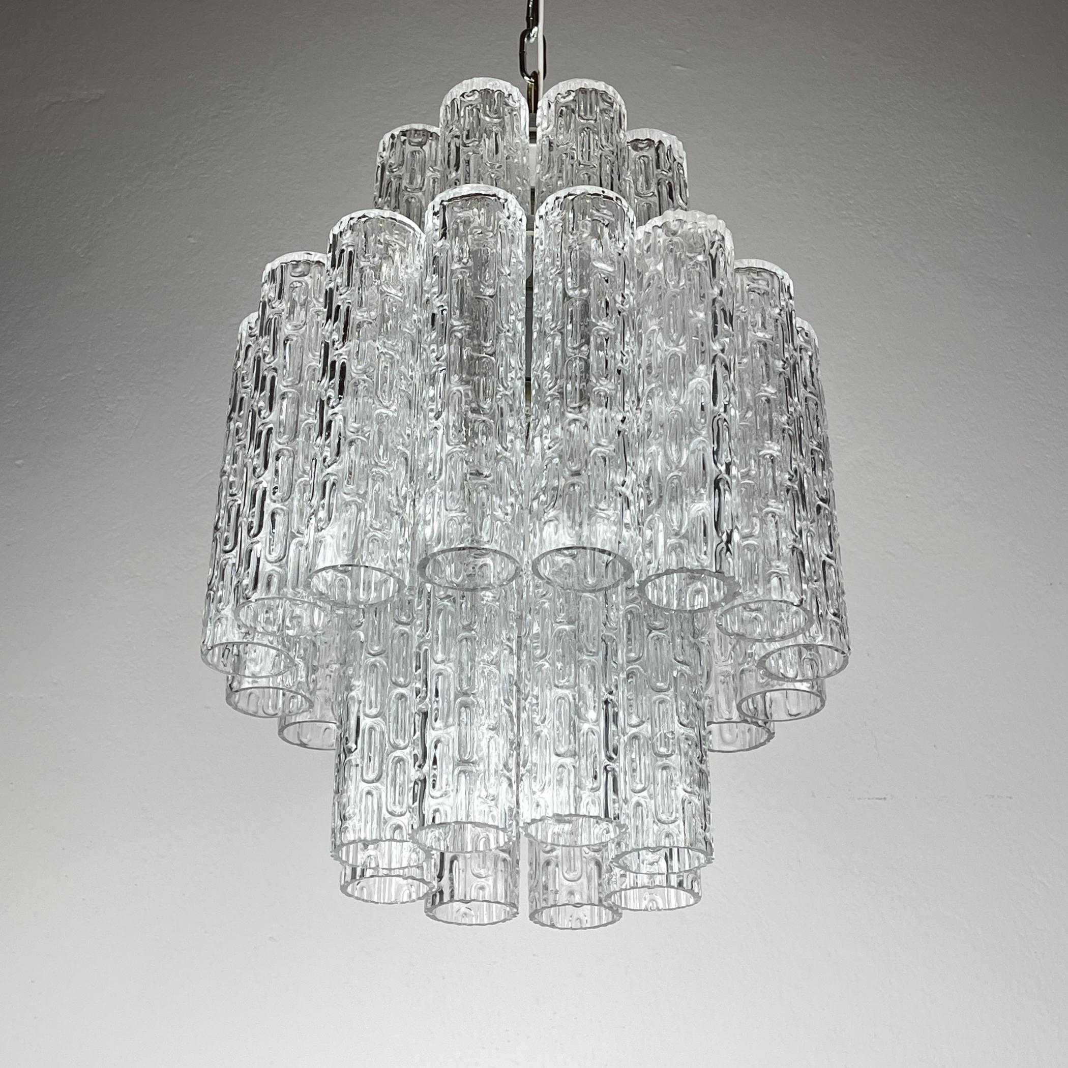 Classic Murano chandelier Tronchi by Venini, Italy 1960s en venta 13