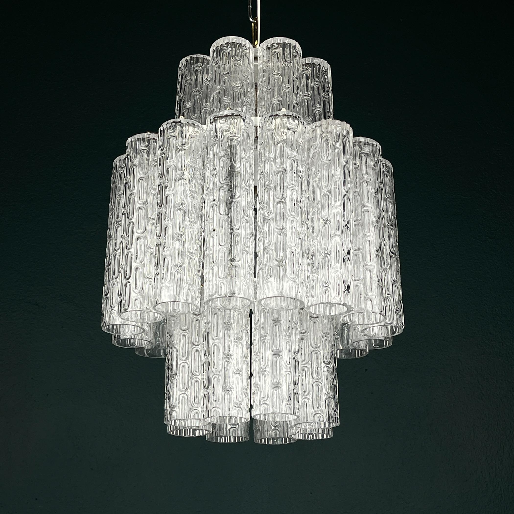 Classic Murano chandelier Tronchi by Venini, Italy 1960s Moderno de mediados de siglo en venta