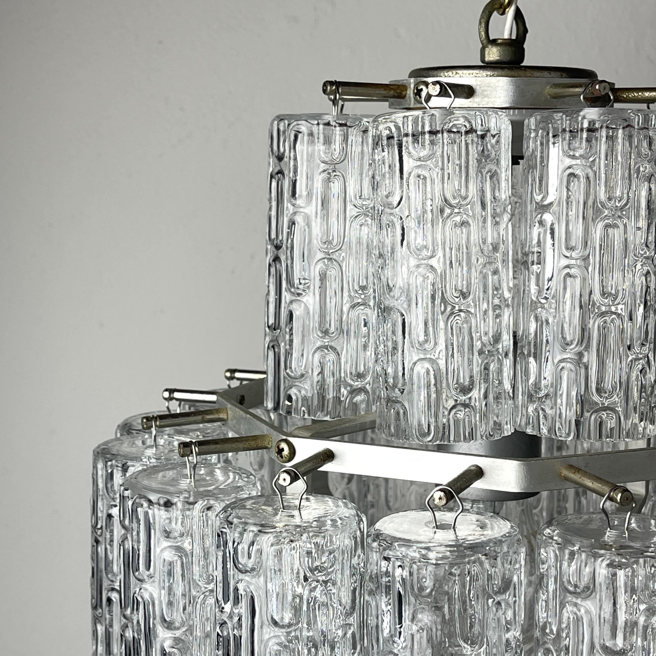 Classic Murano chandelier Tronchi by Venini, Italy 1960s siglo XX en venta