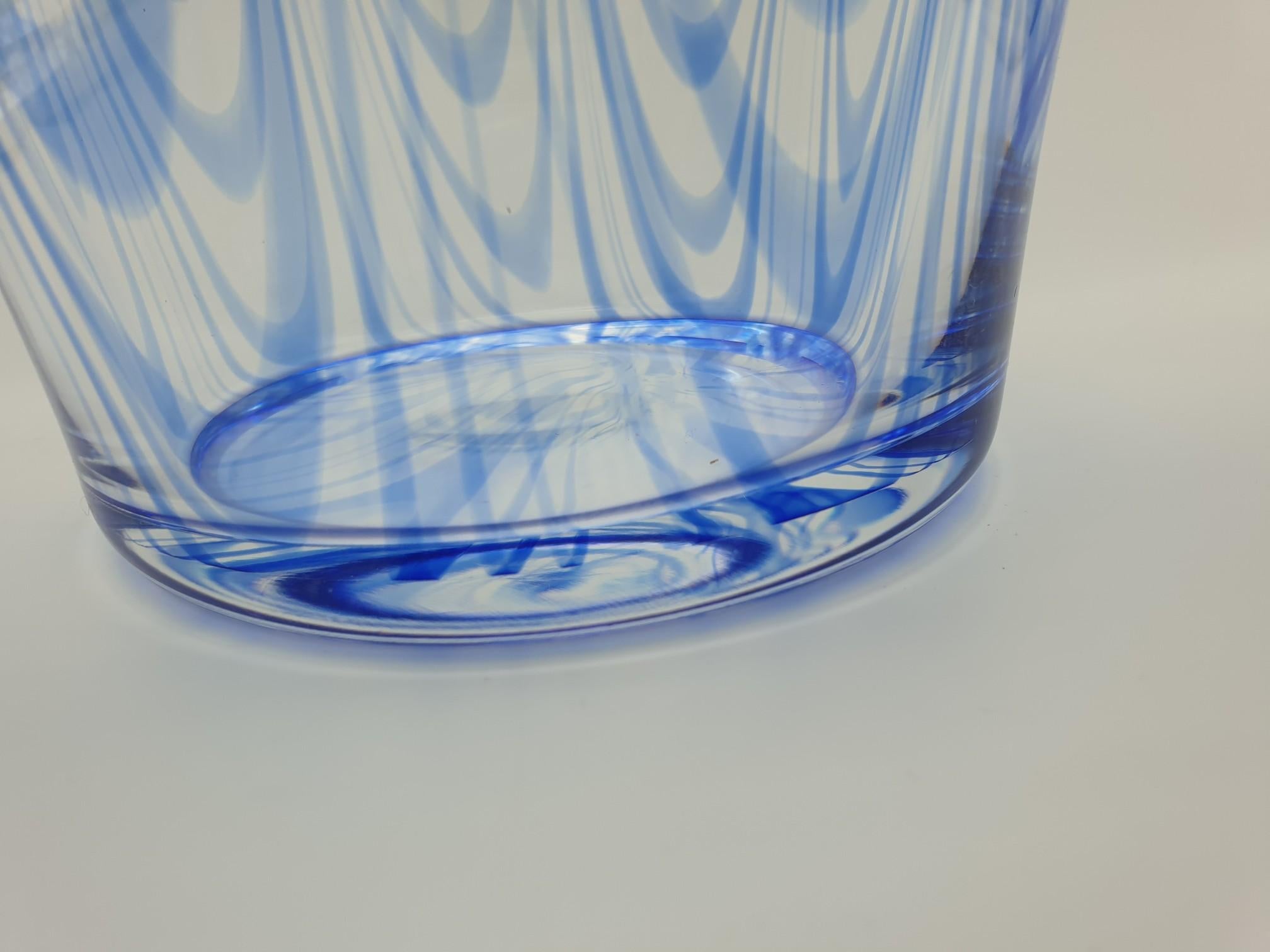 Classic Murano Glass Blue Fazzoletto Vase by Cenedese, 1970s For Sale 3