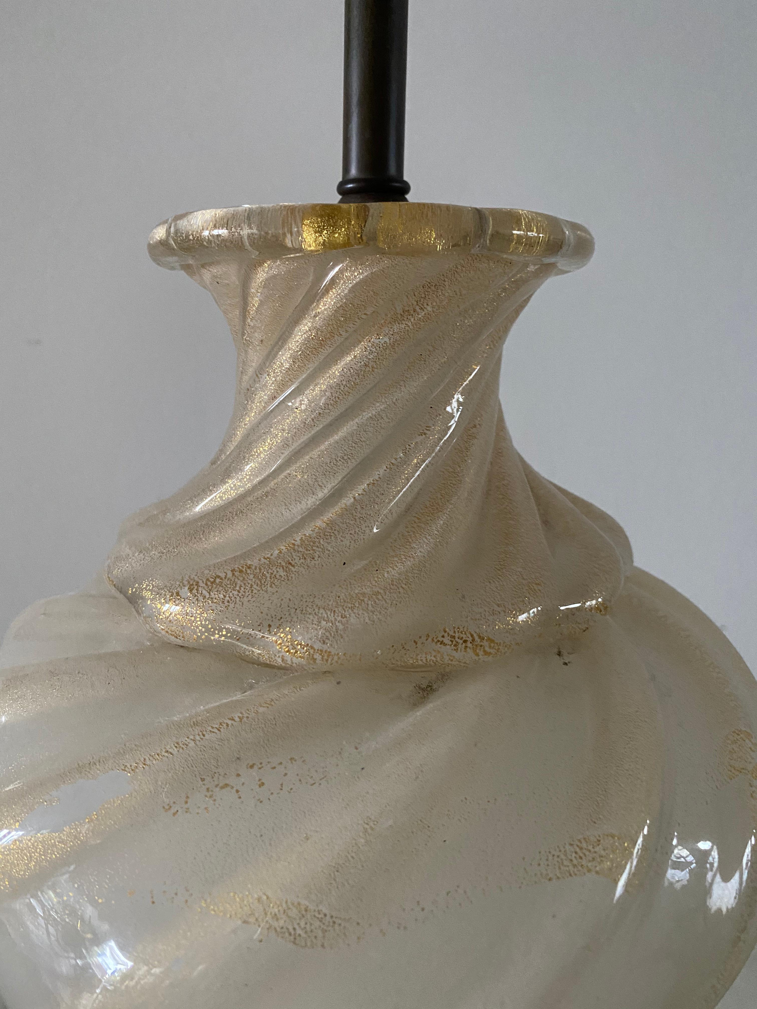 Fired Classic Murano Glass Lamp, Barovier & Toso, Italian, 1950s For Sale