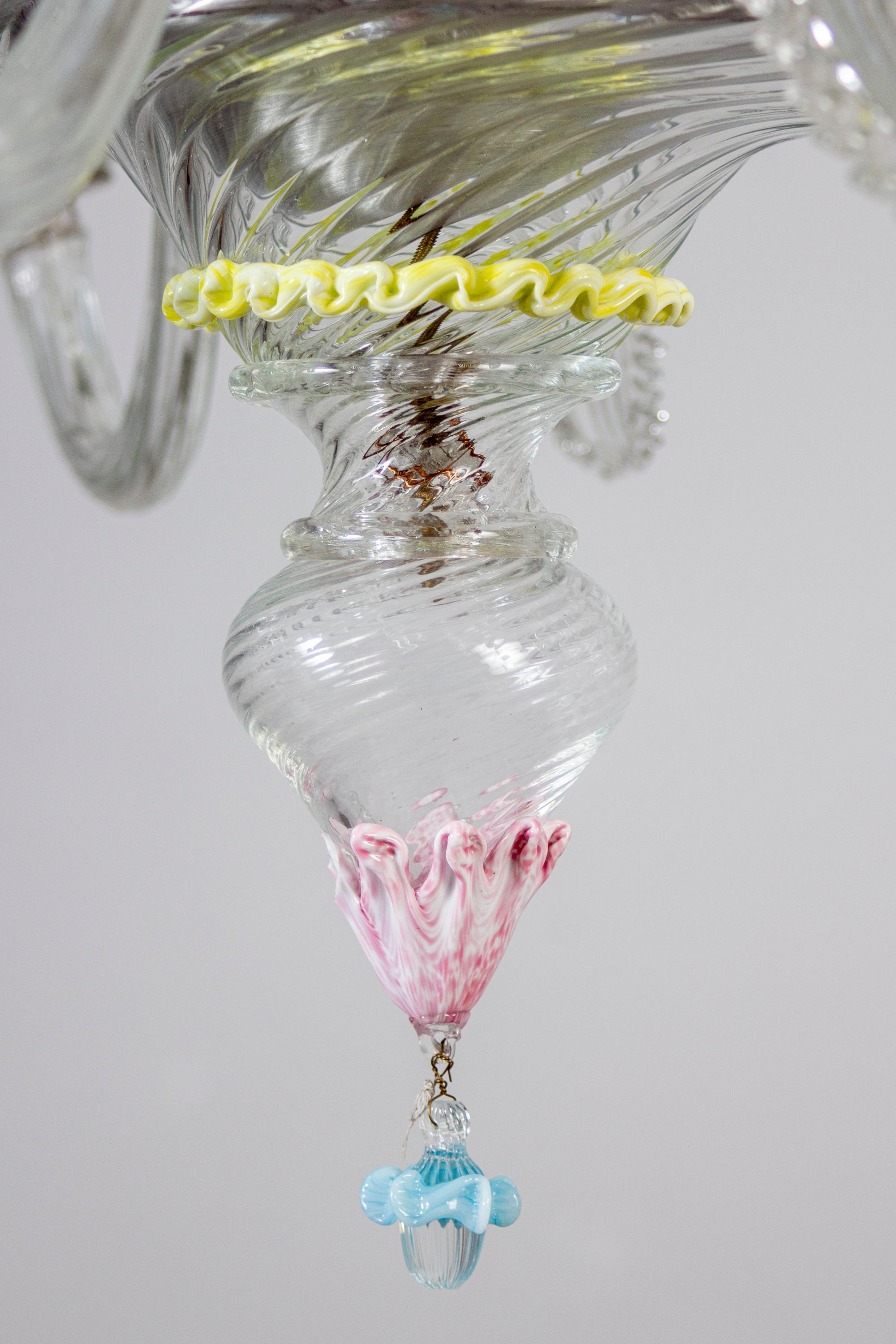 Lustre classique en verre de Murano multicolore 1970'. en vente 4