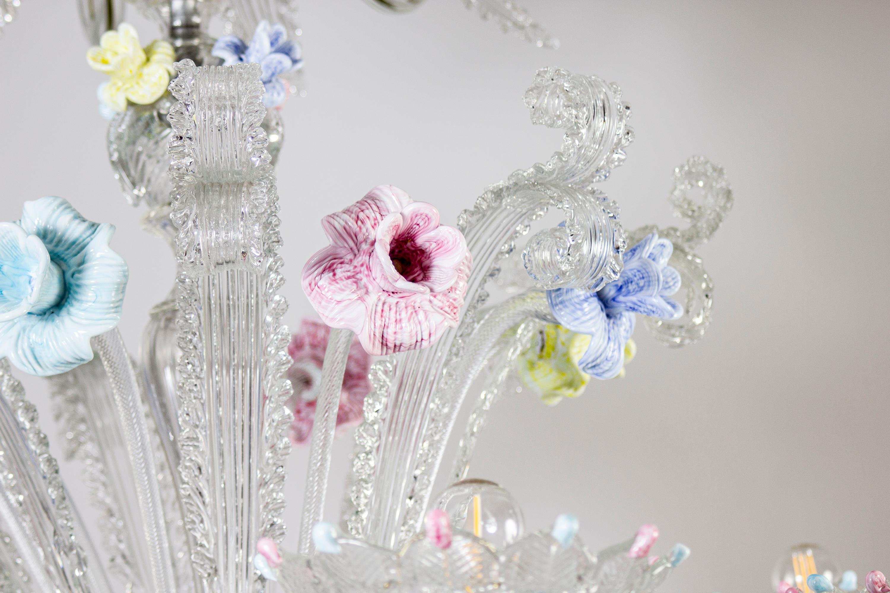 Lustre classique en verre de Murano multicolore 1970'. en vente 10
