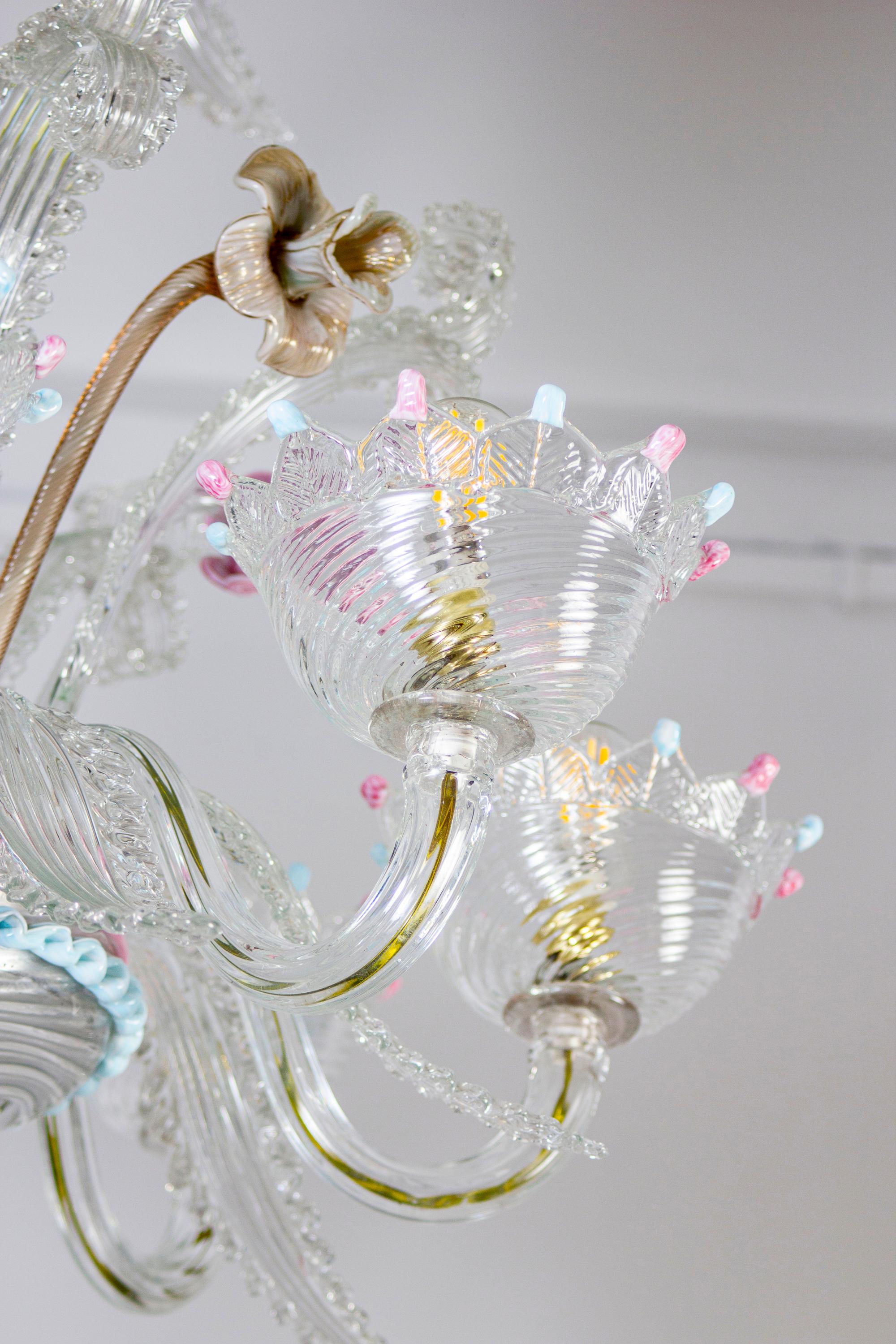 Lustre classique en verre de Murano multicolore 1970'. en vente 1