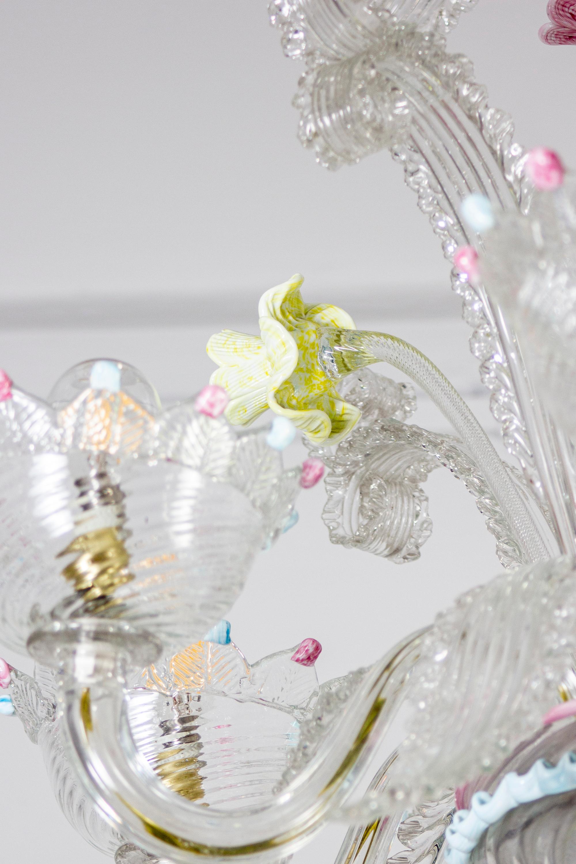 Lustre classique en verre de Murano multicolore 1970'. en vente 3