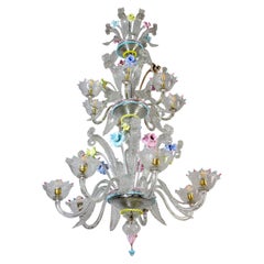 Lustre classique en verre de Murano multicolore 1970'.