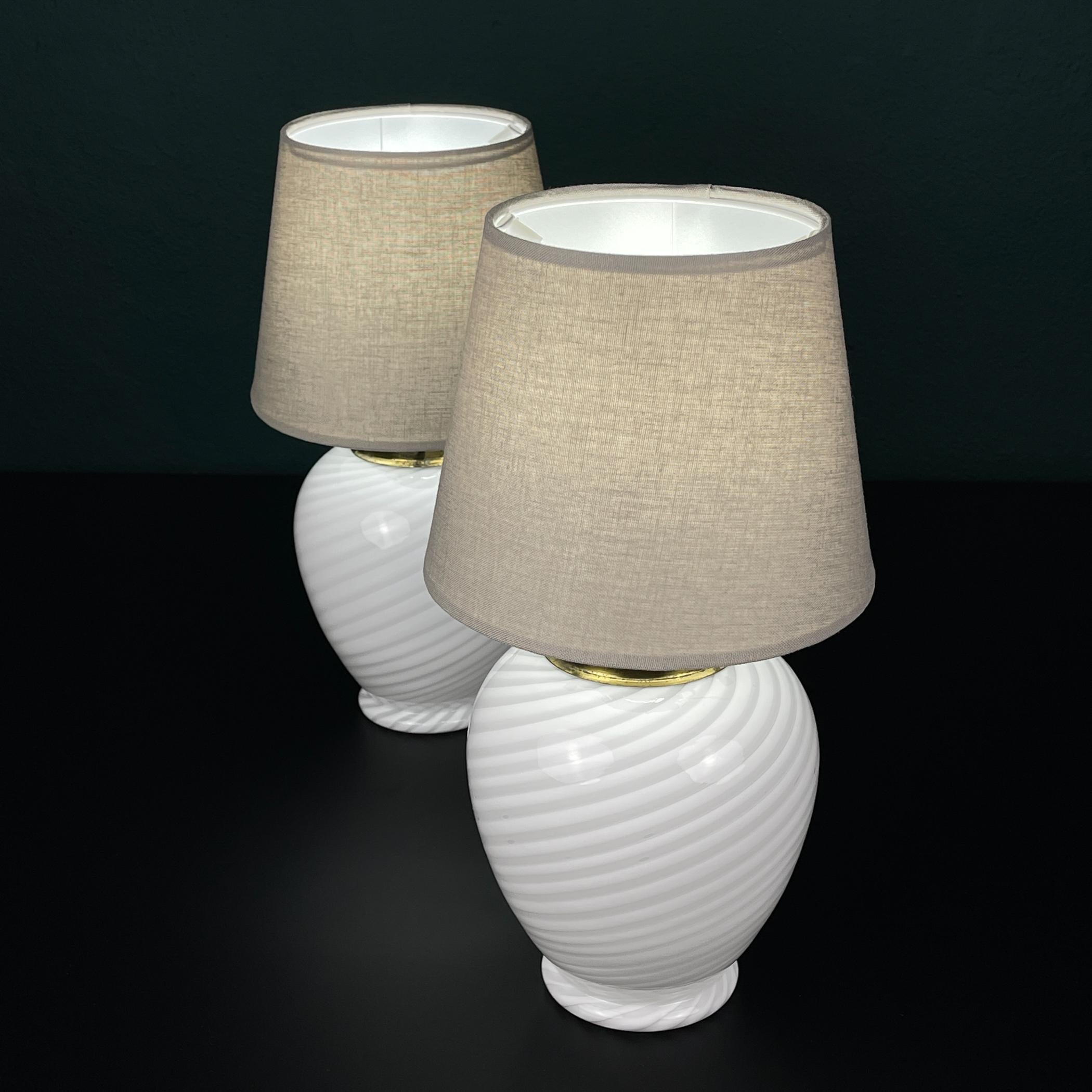 Classic Murano glass table lamps, Italy 1970s, Set of 2 For Sale 5