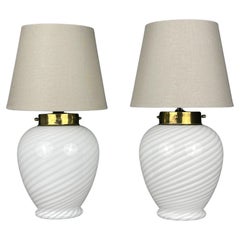Classic Murano glass table lamps, Italy 1970s, Set of 2