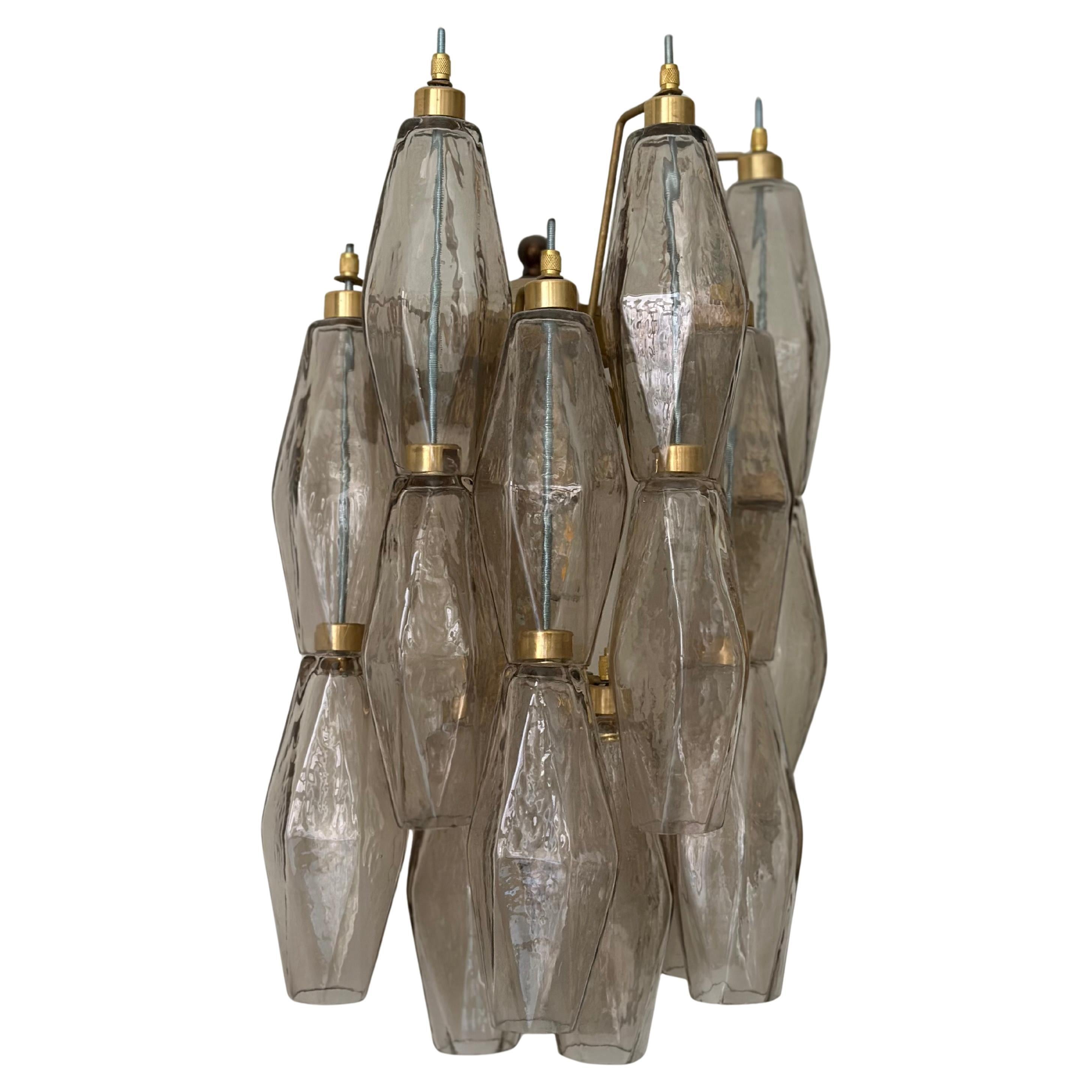 Classic Murano Wall Sconce with sand colored glass prisms