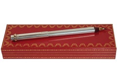 Klassischer Must de Cartier Versilberter Trinity Vendome Füllfederhalter & Box