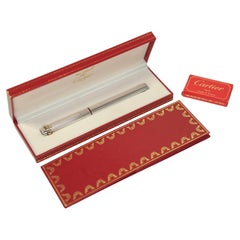 Classic Must de Cartier Silver Plated Trinity Vendome Fountain Pen & Box