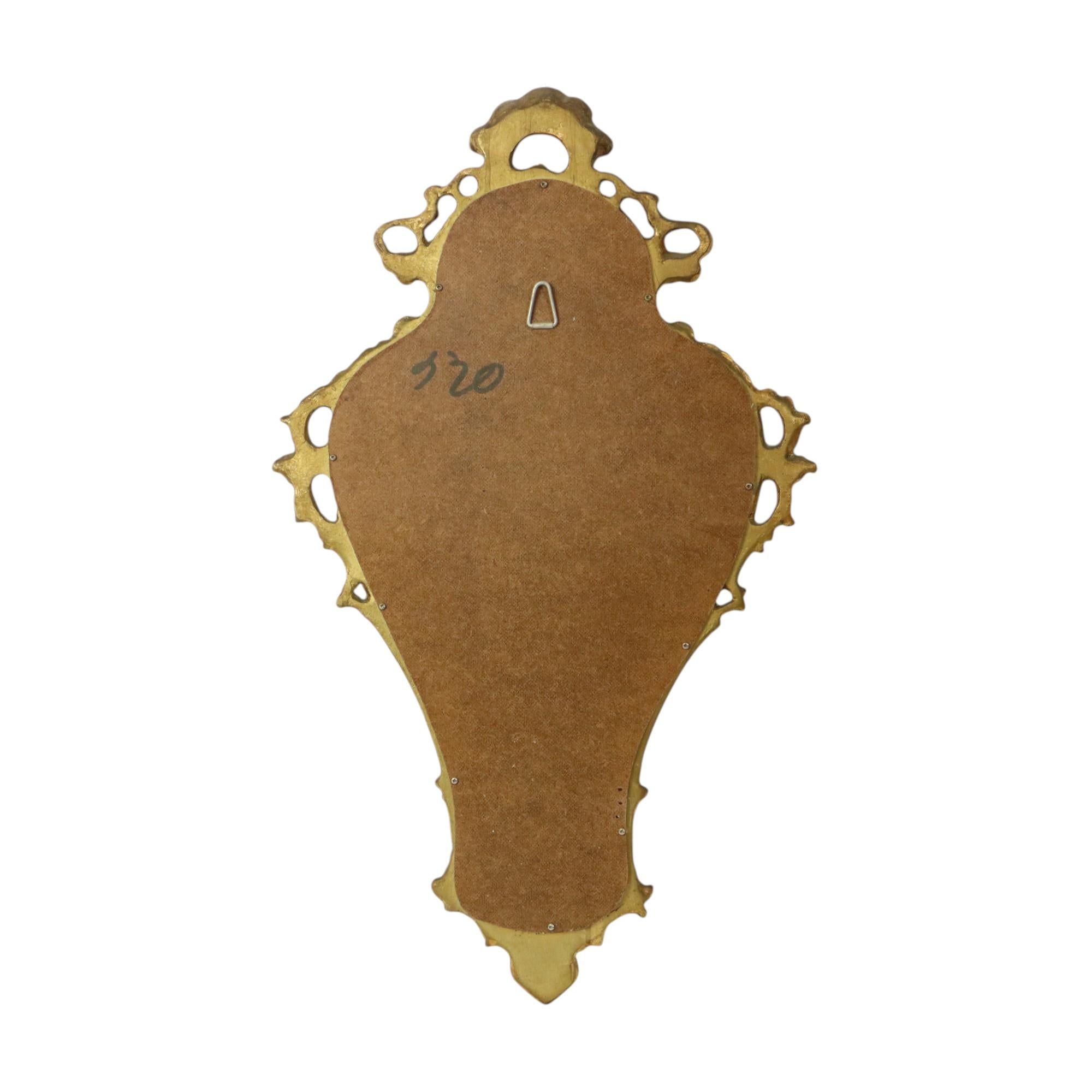Espejo Clásico Estrecho Crestado Dorado Hoja de Oro Estilo Barroco 72cm en venta 8