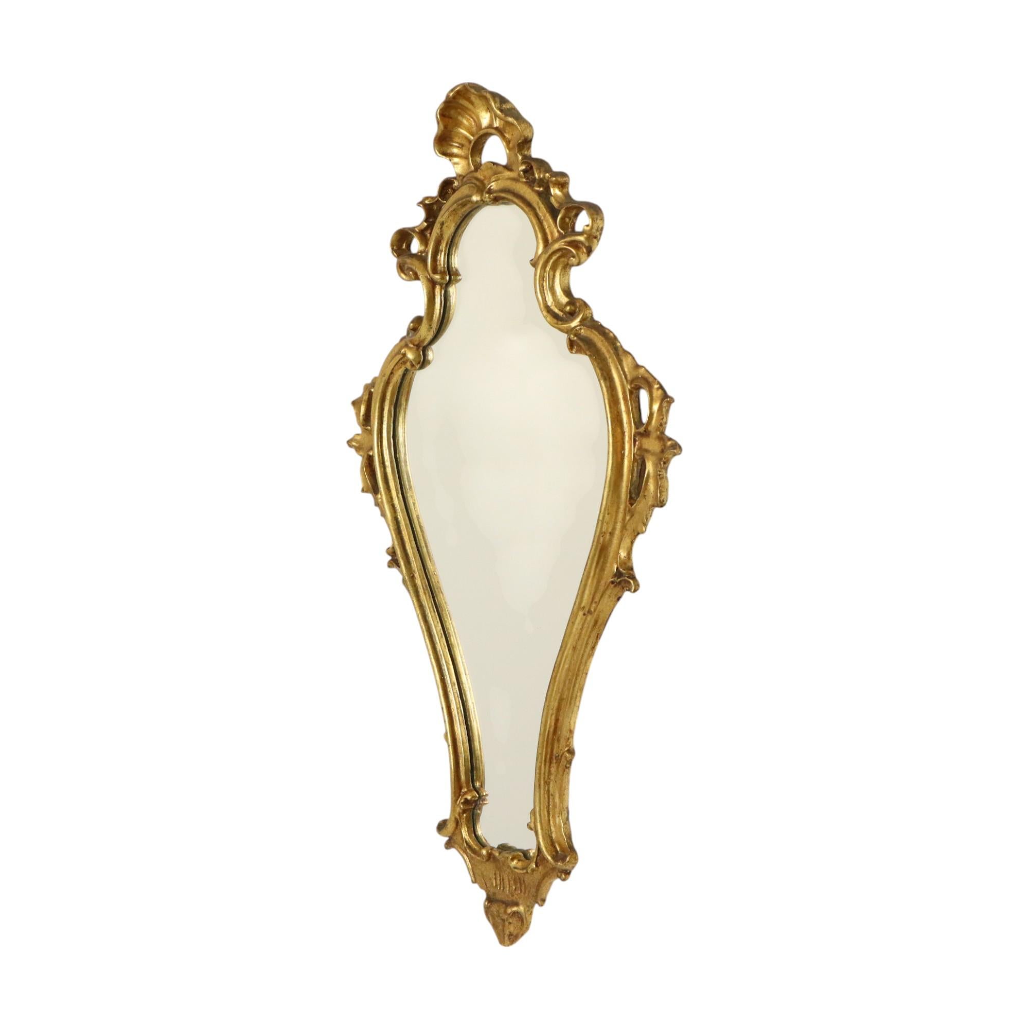 Espejo Clásico Estrecho Crestado Dorado Hoja de Oro Estilo Barroco 72cm en venta 1