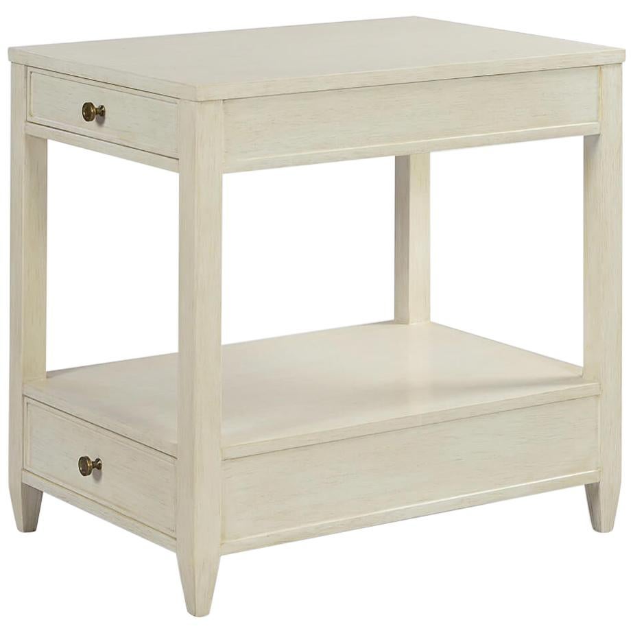 Classic Narrow Side Table, Drift White For Sale