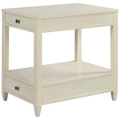 Table d'appoint étroite classique, blanc flottant