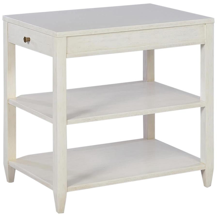 Classic Narrow Side Table, Drift White For Sale