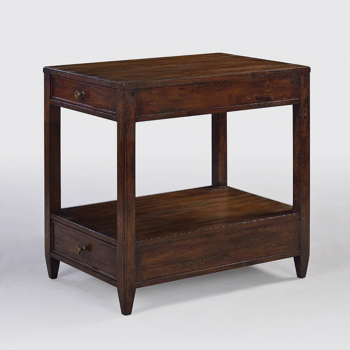 Neoclassical Classic Narrow Side Table, Mahogany Finish For Sale
