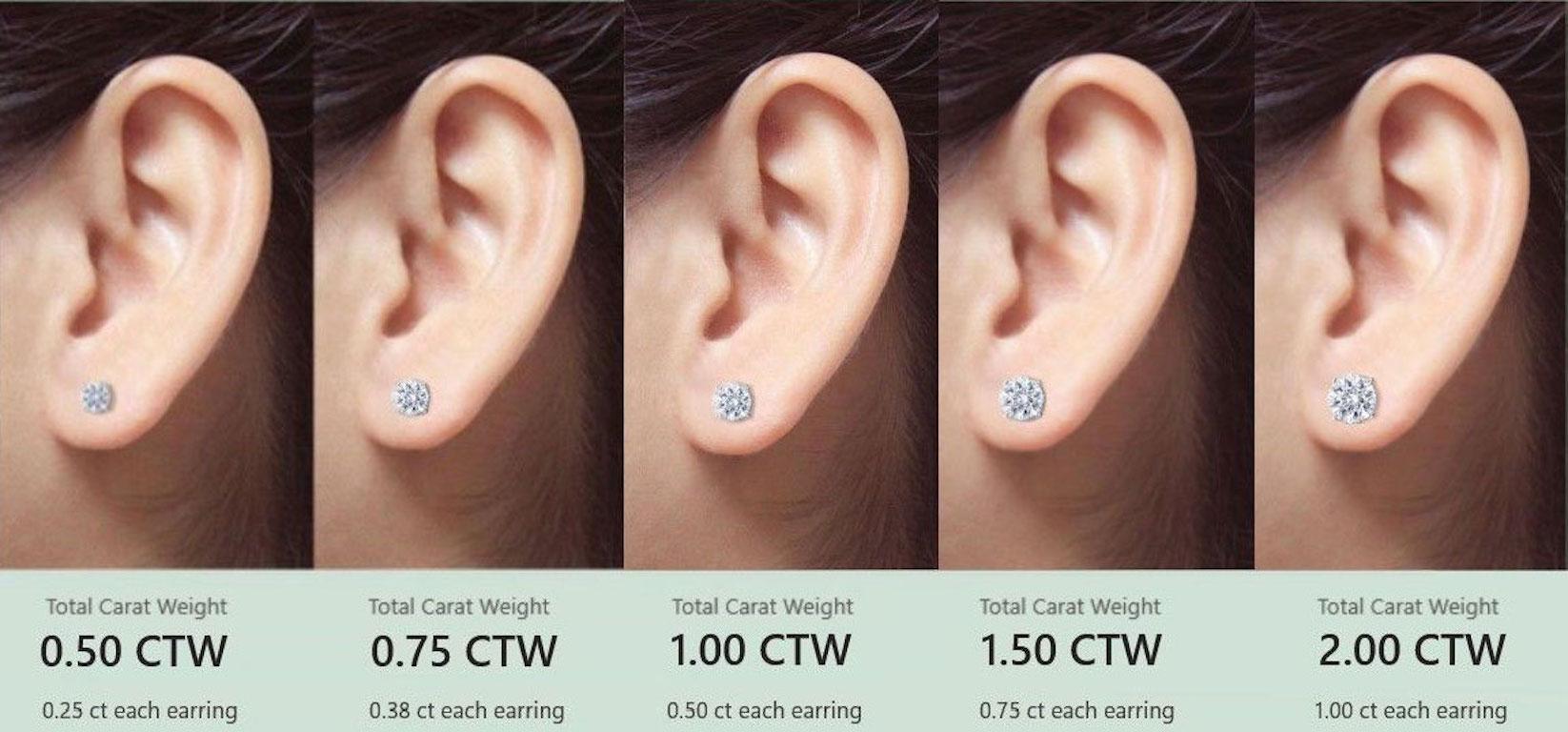 Classic Natural Diamond 1.00 ctw Stud Earrings in 14K White Gold For Sale 1