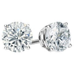 Orecchini classici con diamante naturale da 1,00 ctw in oro bianco 14K