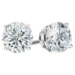 Orecchini classici con diamante naturale da 2,00 ctw in oro bianco 14 carati