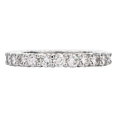 Beaudry Diamond Platinum Wide Eternity Band Ring at 1stDibs